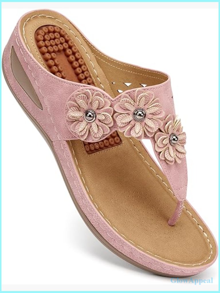 Women Wedge Sandals Platform Flip Flops Comfortable Hook Loop Summer Dressy